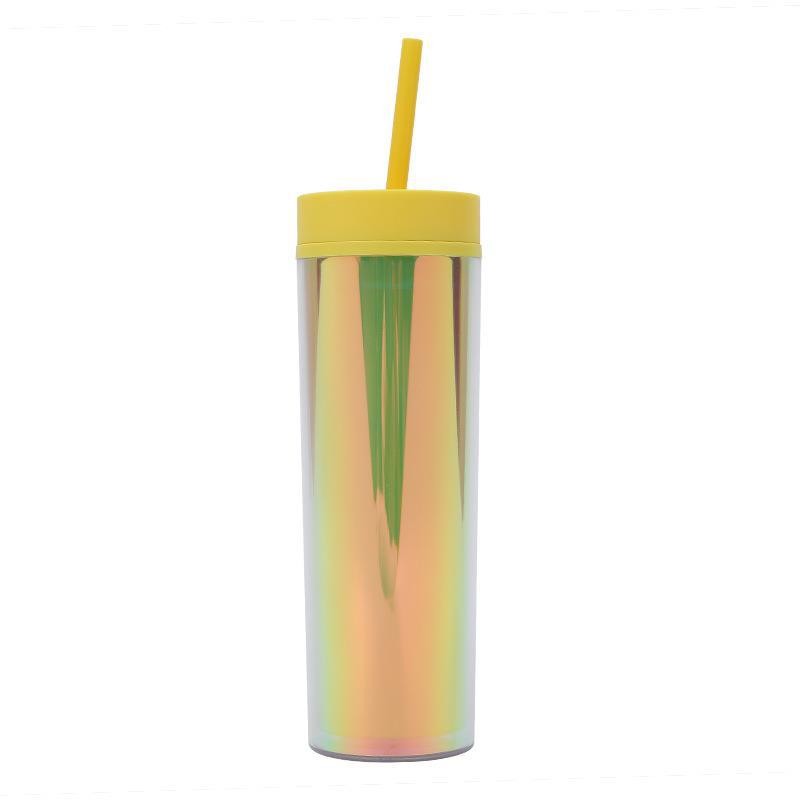 Strata Cups Skinny Tumblers 16oz Matte Colored Acrylic With Lids And Straws