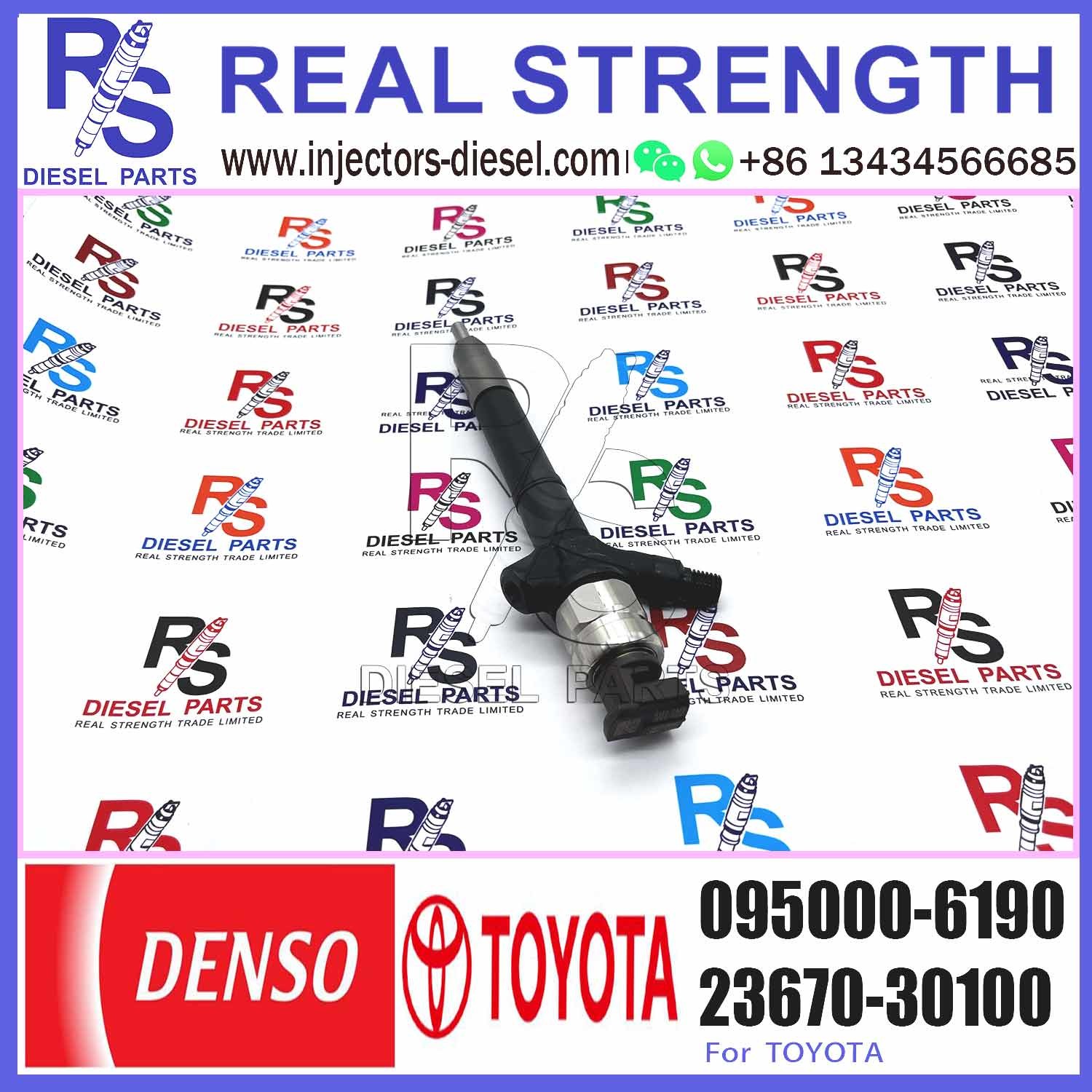 Common Rail Fuel Injector 23670-09060 23670-0L010 095000-6190 for Diesel Engine 2KD-FTV D4D