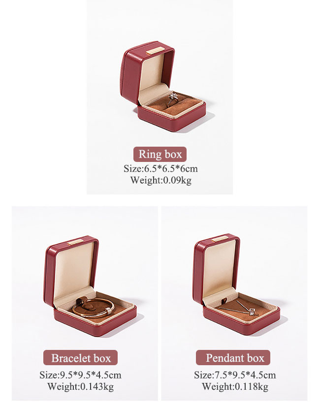 Red High Quality PU Leather Jewelry Packaging box Elegant Jewelry Storage Gift Box