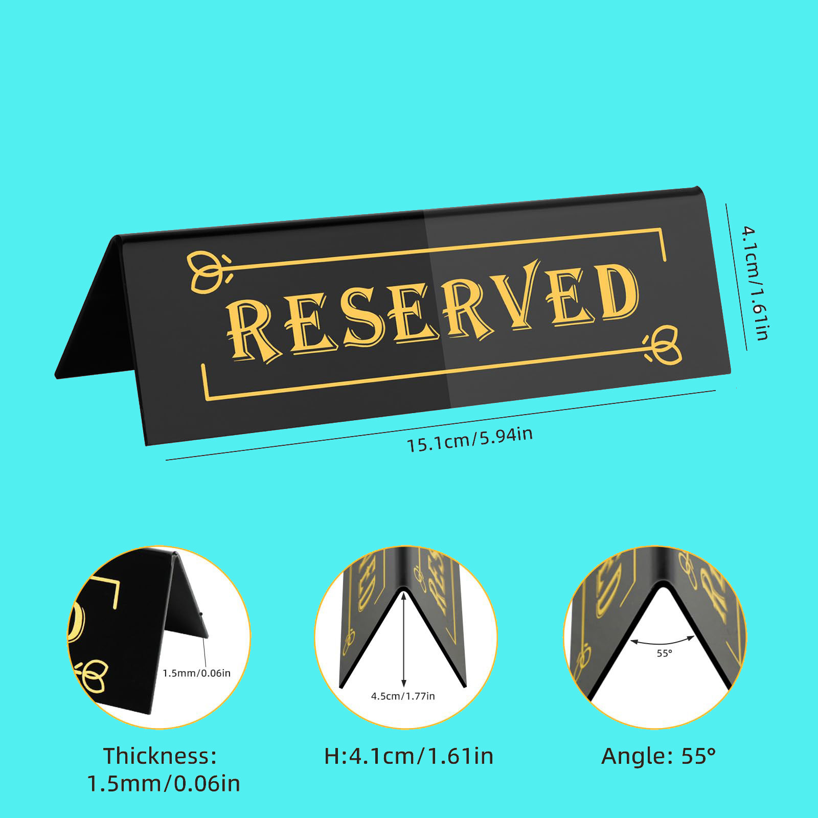 Elegant Reseserved Table Acrylic Sign Board Stand For Weddings Offices Restaurants