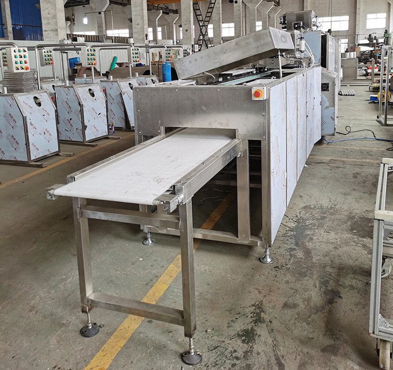200kg 500kg capacity 200mm Chocolate Tempering Enrobing Machine Cool Tunnel