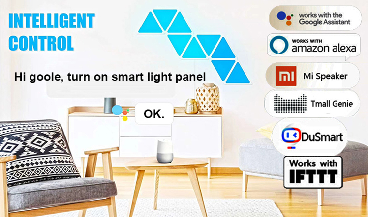 Nanoleaf Triangle Smart Panel Lights , Colorful Led Panel Lights For Home