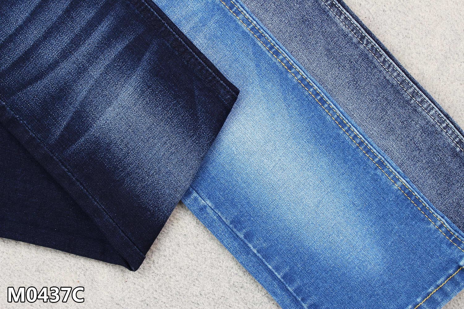 Indigo Blue Cotton Polyester Spandex Denim Fabric With Slight Slub Women Jeans Material