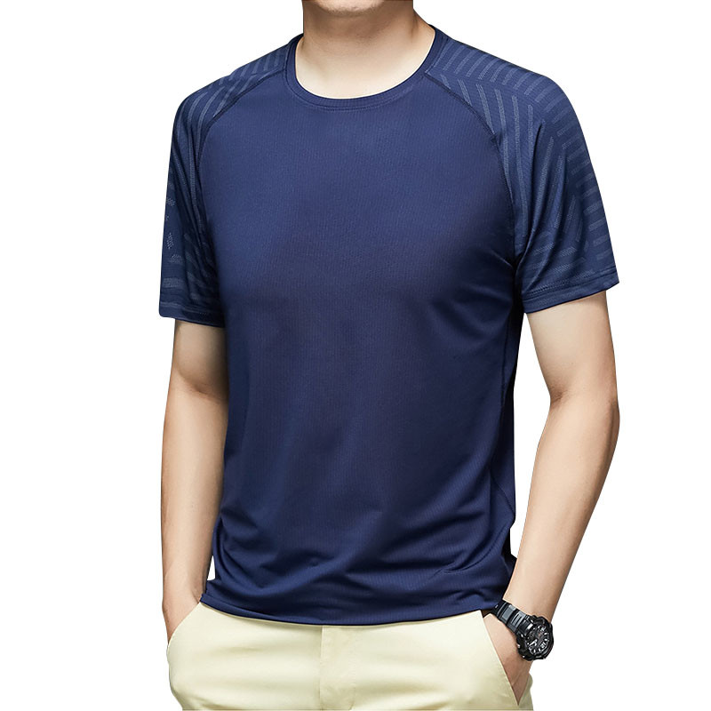 Summer Thin Breathable Running Fitness Loose Short Sleeve T Shirt For Men