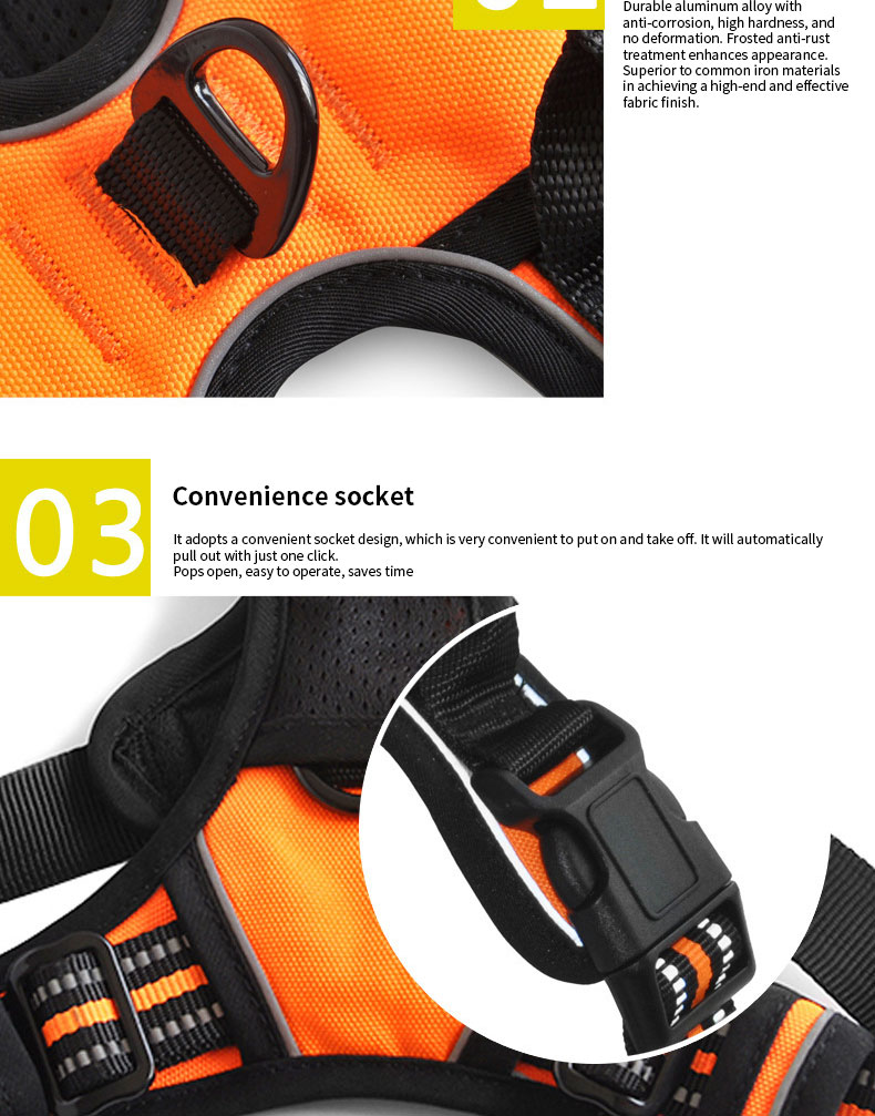 Neoprene Reflective Dog Harness Set No Pull Collar And Leash Custom Hi Vis Dog Harness