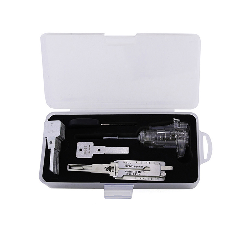 Transparent Car Lock For VW HU66 2 In1 Lockpicks Lishi Door Lock Pick