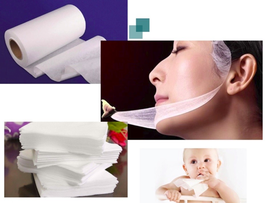 40gsm Hydrophilic Spunlace Nonwoven Fabrics 100% viscose Breathable For Wet Wipes