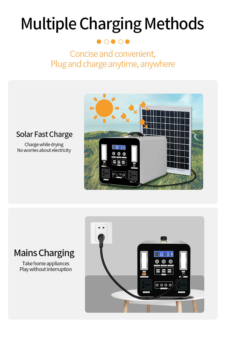 1000W solar energy system power station lifepo4 energy system storage portable power station 1000w for outdoor home