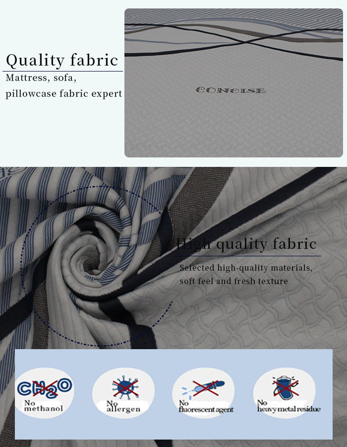 Jacquard Stretch Knit Pillowcase Mattress Quilted Fabric 210CM Width