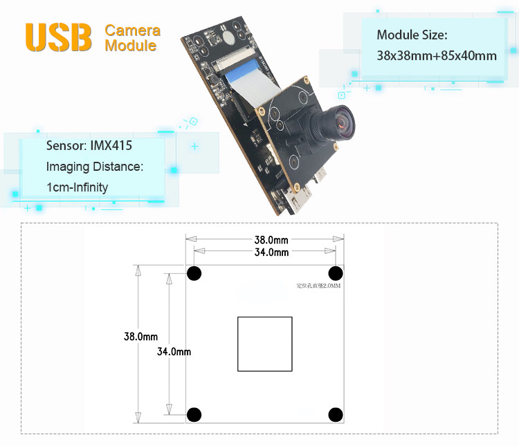 12MP High Resolution USB Zoom Camera Module With Sony IMX415 Sensor