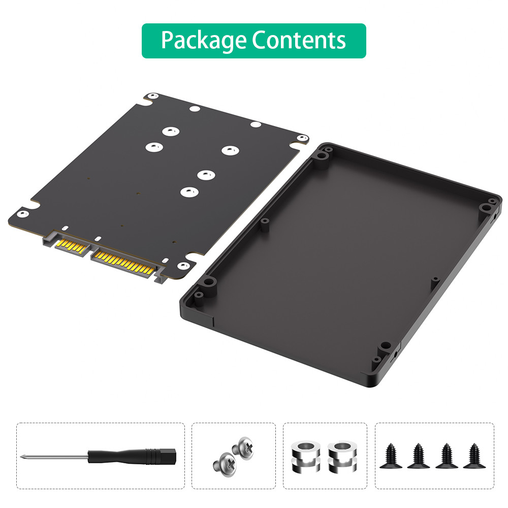 Dual M.2 B Key/B&M Key SSD to 2.5" SATA III Card With Selection Switch Plastic Enclosure