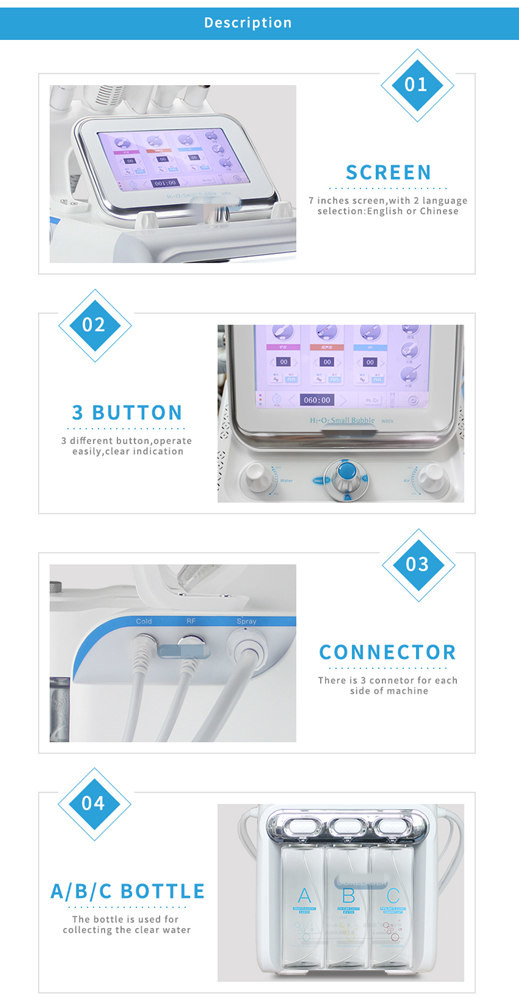 Skin Care 100kpa 7 In 1 Jet Peel Facial Machine 0.3-4mm