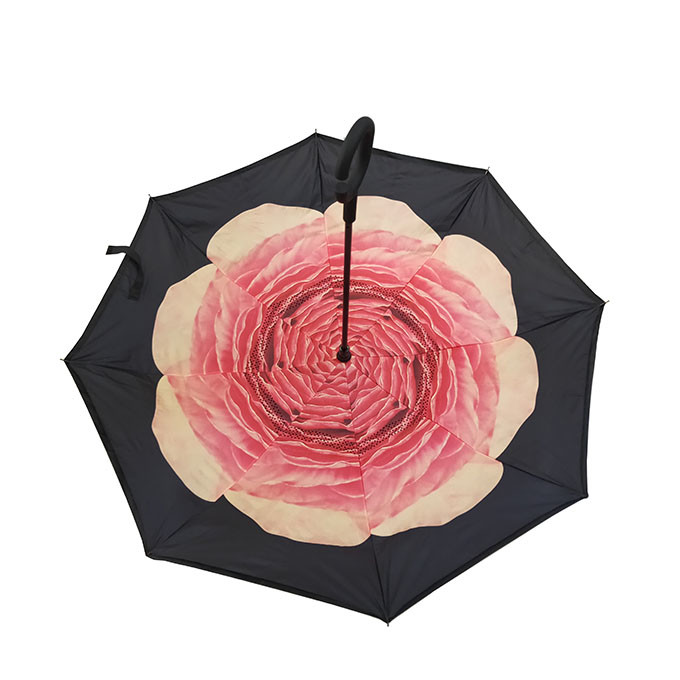 Folding Upside Down Reverse Inverted Umbrella For Car Reverse Free Handle