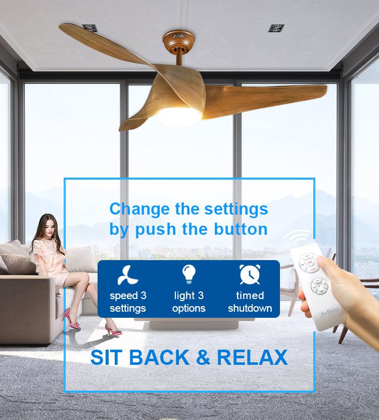 132cm 3 ABS Blades Low Noise Ceiling Fan for Home/Hotel/Office Metal Lamp Body Material