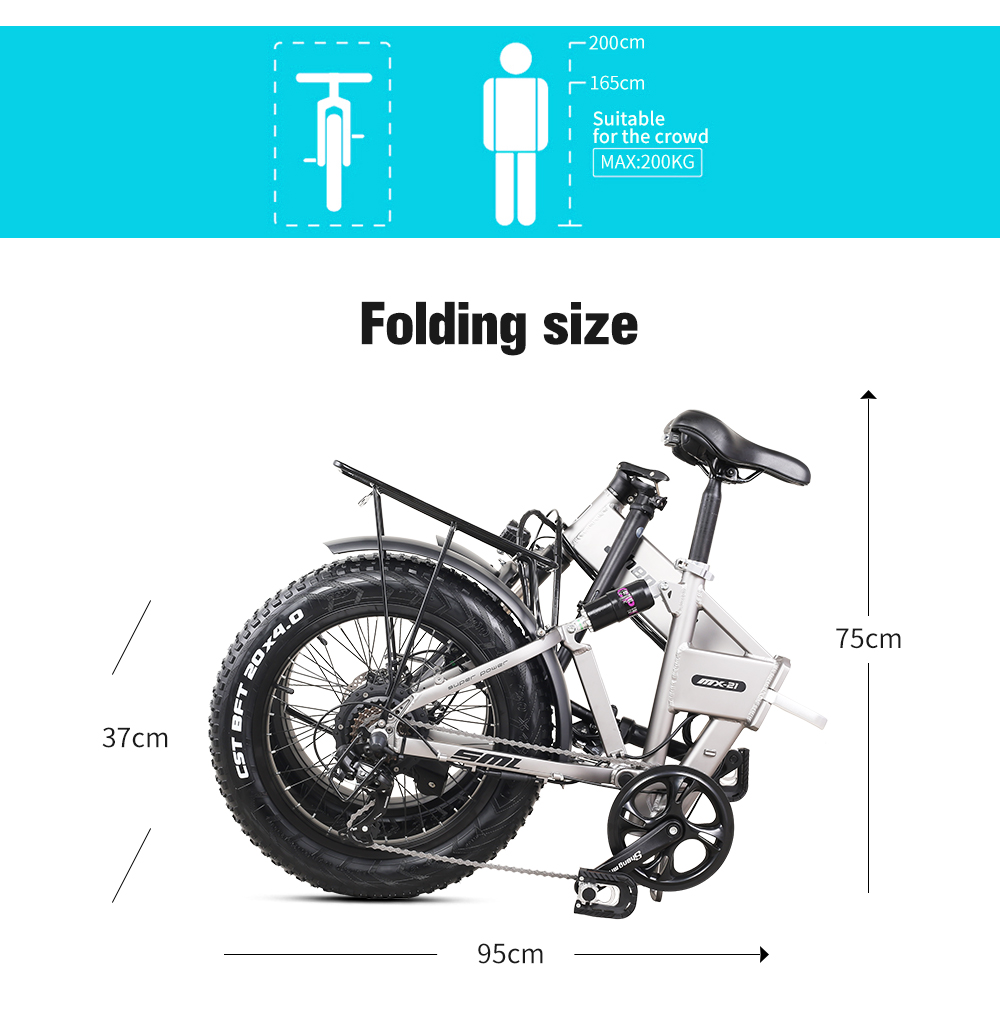 High Torque Folding Electric Fat Tire Bike 500W With 20 Inch LCD Display