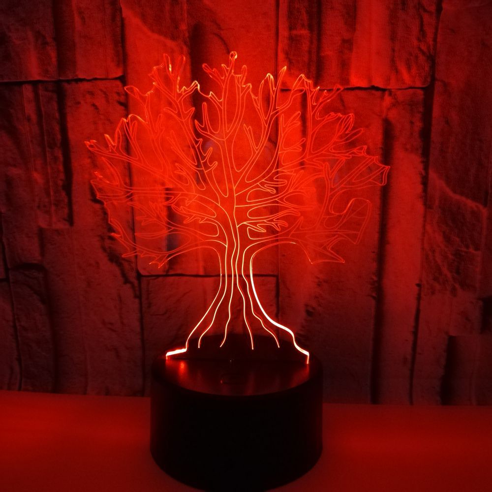 Foreign trade new big tree 3D light Colorful touch LED visual light Gift decoration atmosphere 3D small table lamp