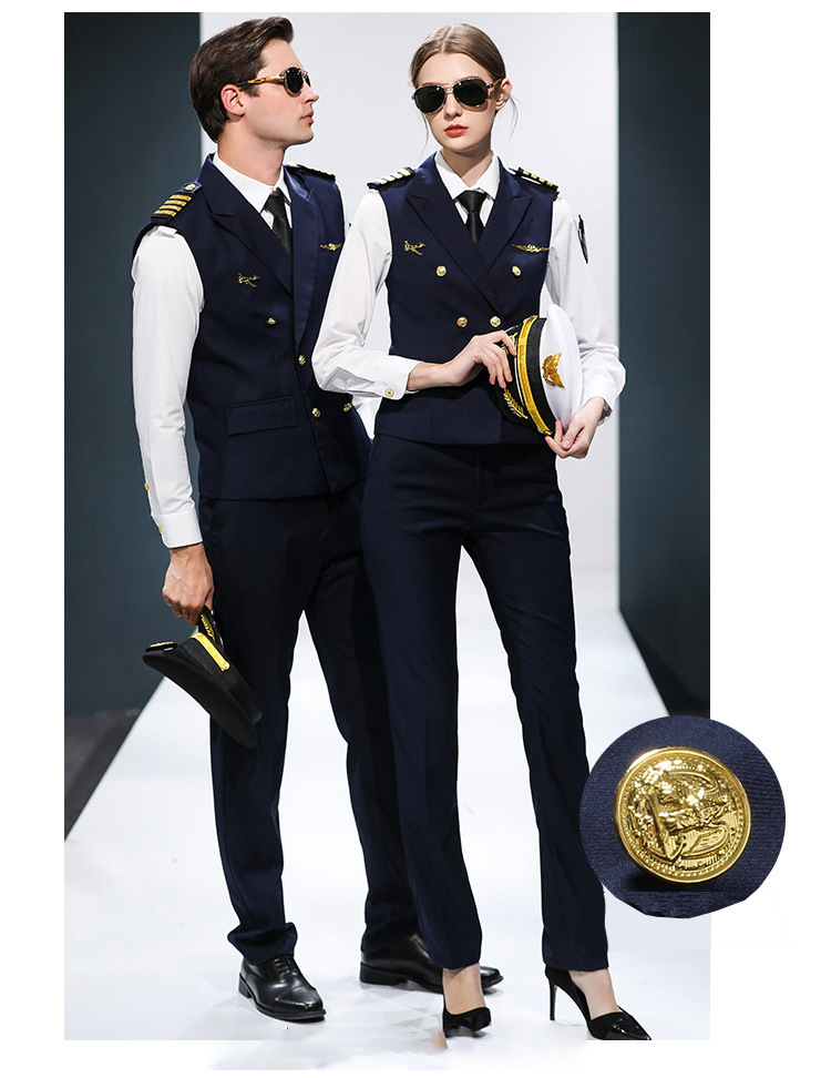 Customized Color Air Hostess Uniform Long Sleeve Shirt for Airline Flight Attendants