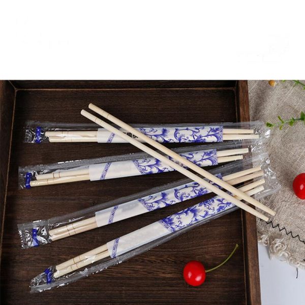 Household/Restaurant/Hotel Full Wrapped 100% Natural Round Stick Disposable Bamboo Chopsticks Flatware Type Chopsticks