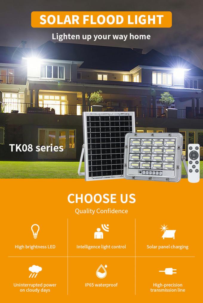 Monocrystalline Solar Powered Flood Lights Remote Control For Garden Warehouse 0