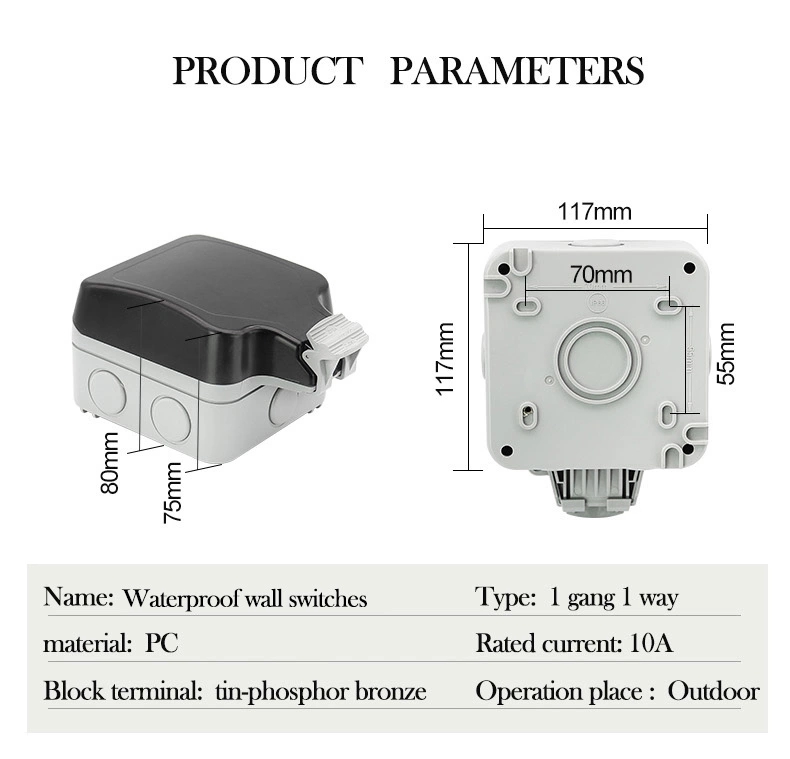 MPS22 Weatherproof Switches IP66 Weatherproof Outlet Box