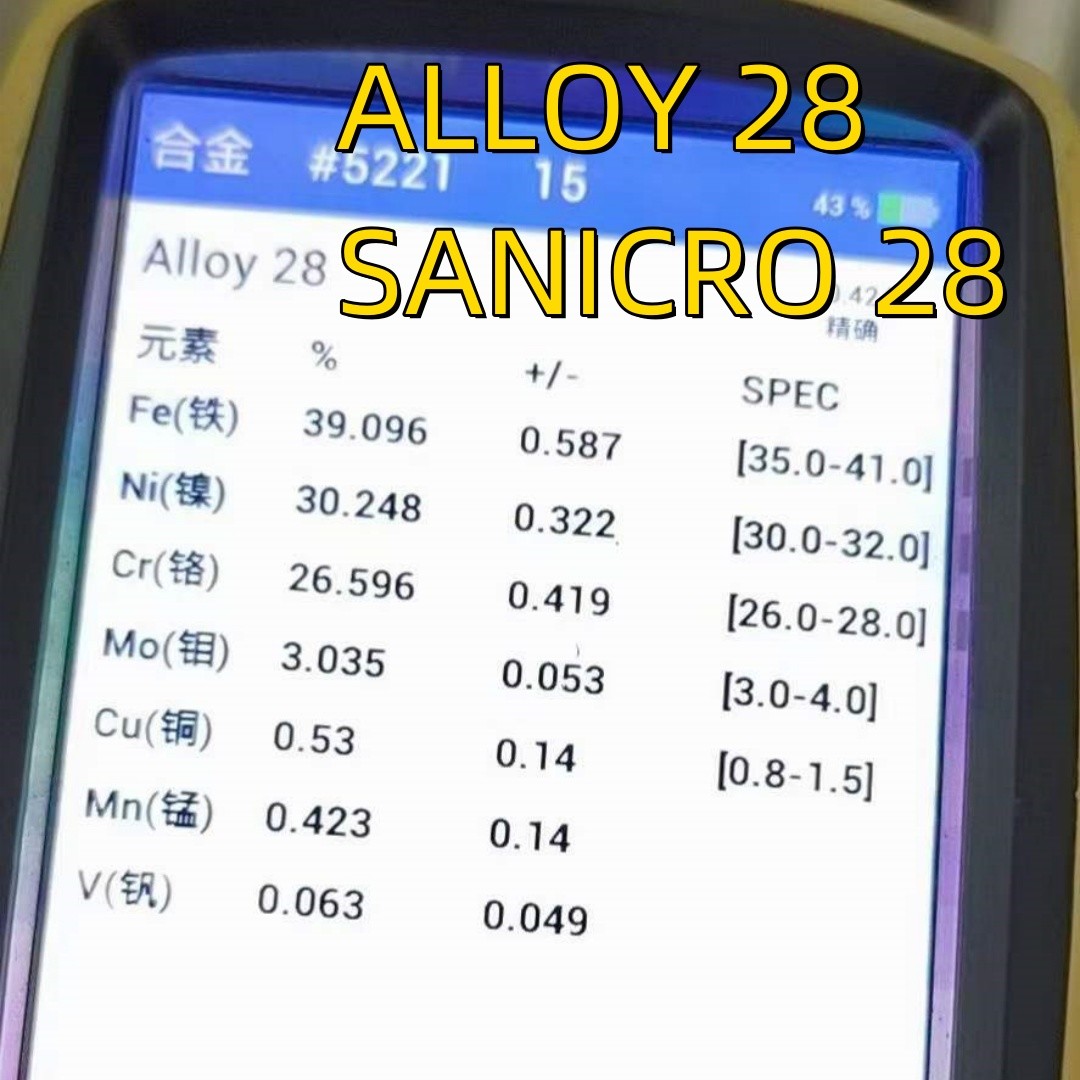 SANICRO 28 UNS N08028/W. Nr. 1.4563 SMLS PIPE Alloy28 Stainless Steel Tubing 114*5*6000