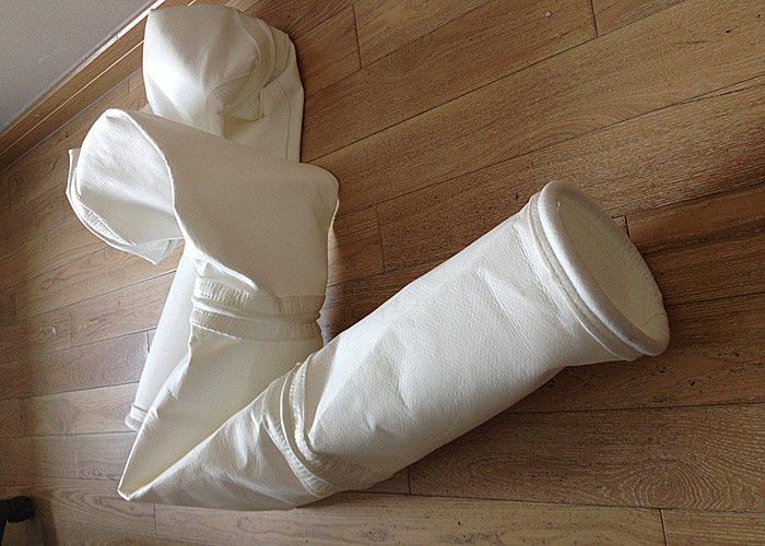 4 Stainless Steel / Iron Ring Polyester Industrial Filter Bag for Cement Plant