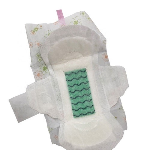 Anti Bacterial 2g Ladies Sanitary Napkins Airlaid Core Winged Cotton