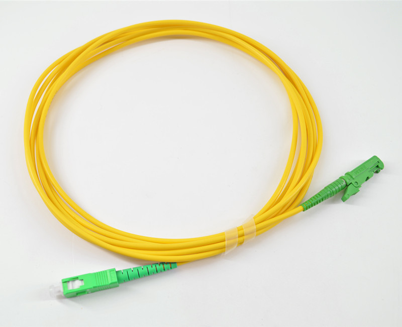 PVC/LSZH Jacketed Fiber Optical Patch Cord E2000 APC/UPC OS2 9/125um Simplex 2.0/3.0mm