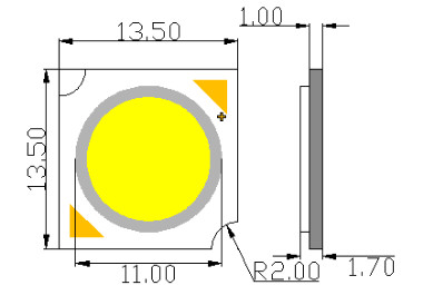 6W 12W 160Lumen US Bridgelux High Lumen LED Chip For Hotellight