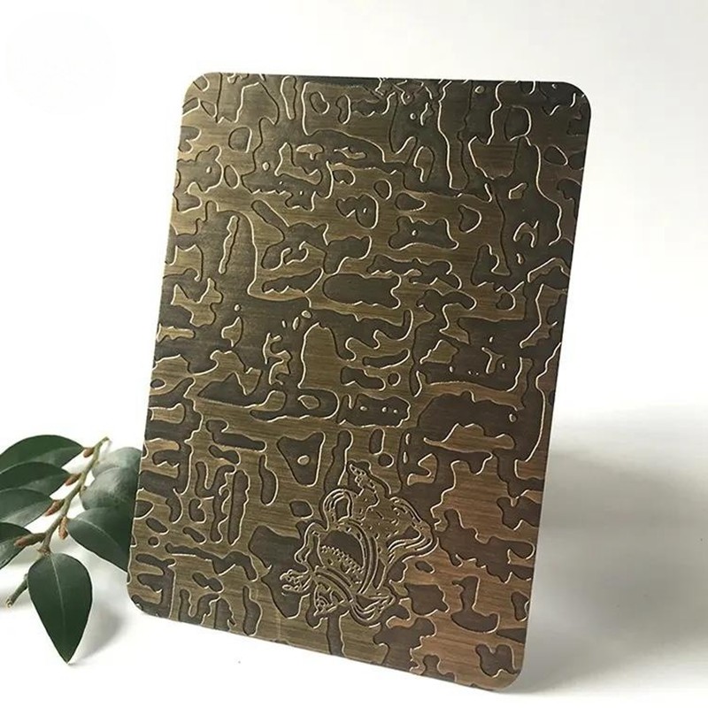 1.2mm Black 304 Rose Gold Etched Stainless Steel Sheet Mirror SS Fabrication Plate Metal