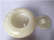 Natural Stone 24" White Onyx Stone Bathroom Vessel Sink
