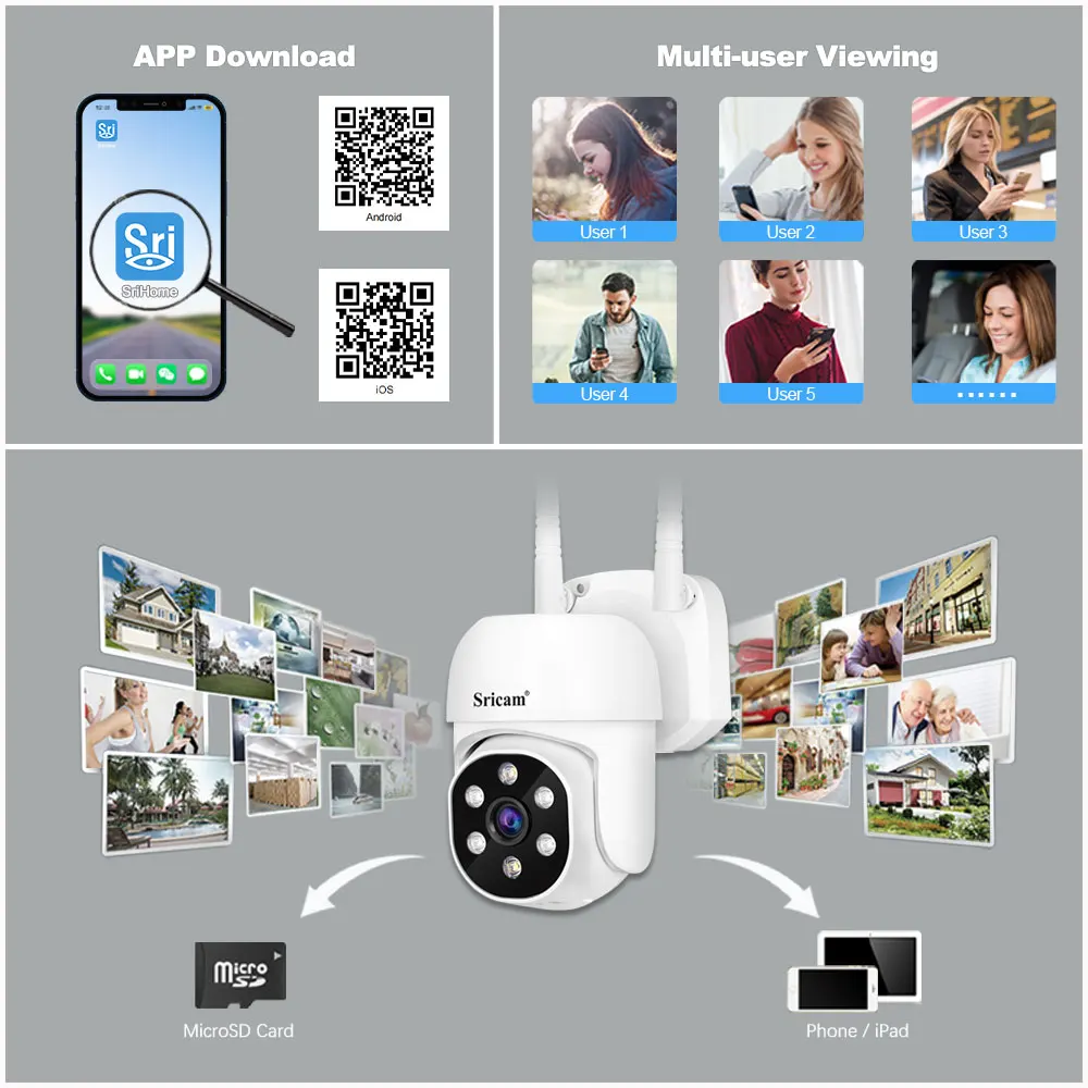 Full-Color Night Vision Two-Way Audio Camera 1080P 355 Outdoor Waterproof Security IP Camera