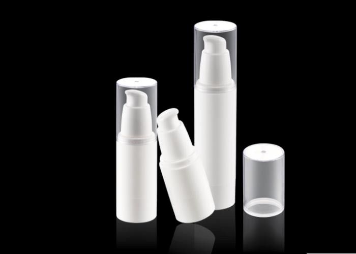 Golden Aluminum Empty Custom Cosmetic Bottles Airless Pump U Shape With Window