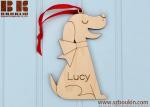 Dog Wooden Christmas Ornament: Personalized Name, Pet, Puppy, Kids