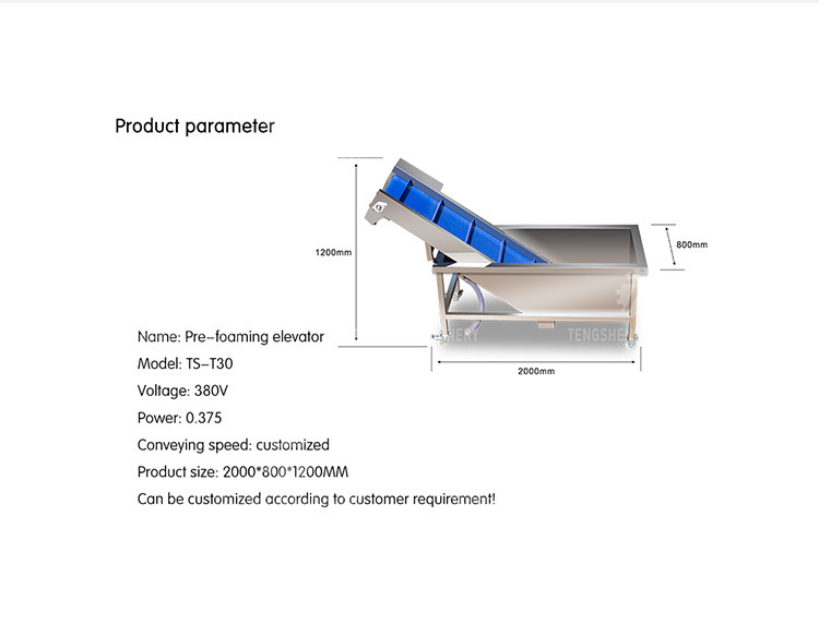 380V 0.375KW Stainless steel lifting conveyor food fruit and vegetable conveyor net belt lifting conveyor