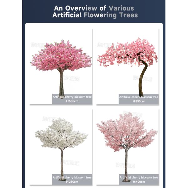 3m-6m LED Lights Artificilal Cherry Flowers Tree Customize Indoor Sakura Faux Decor Tree Big Artifical Blossom Trees for Wedding