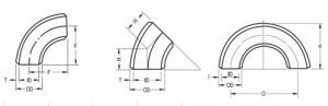 SUS304 Stainless Steel Pipe Fittings JIS B2311 Standard Stainless Steel Elbow Pipe