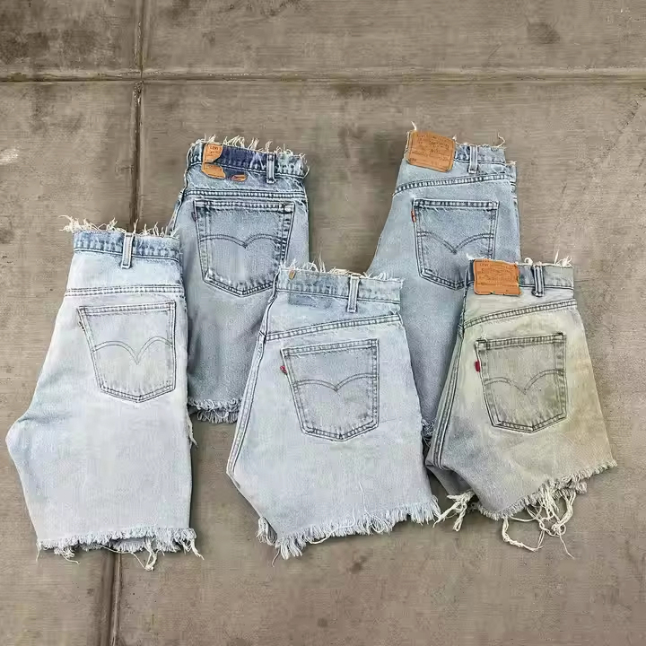 Custom Manufacturers Distressed Jeans Shorts Y2k Acid Wash Streetwear Distressed Ripped Jorts Jeans Denim Shorts for Men