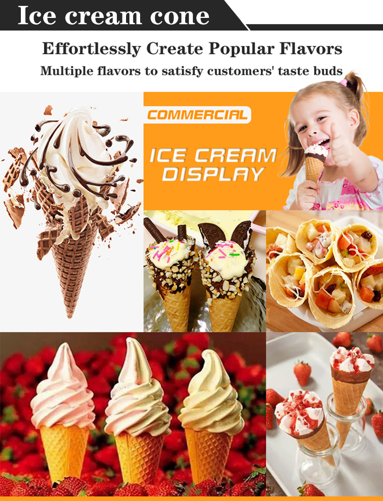 Stainless Steel Ice Cream Cone Maker Waffle Cone Machine for Commercial Home 110v/220v