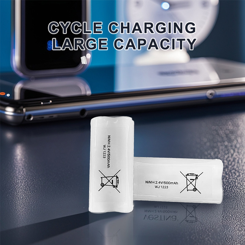 Hight Cycles AA Rechargeable NiMH Battery Pack 2.4V 500mAh White Moulding