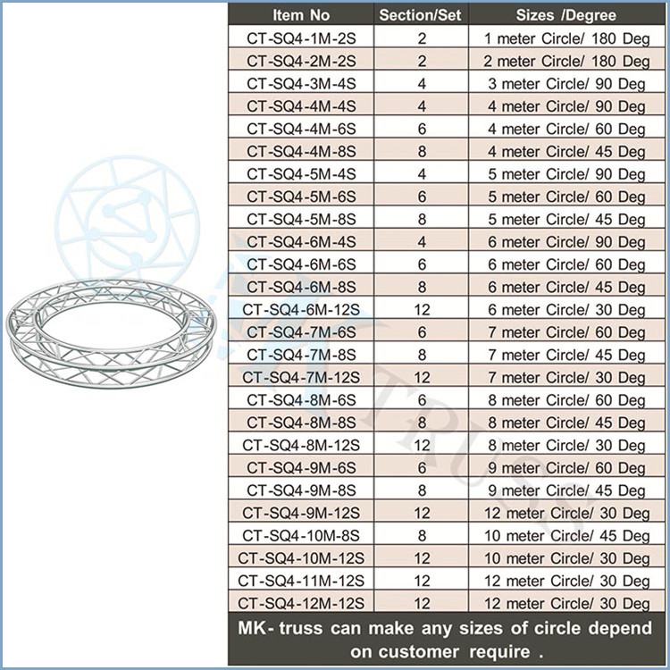 2m-12m Length Semi Circle Roof Truss for Exhibition Booth Construction Design