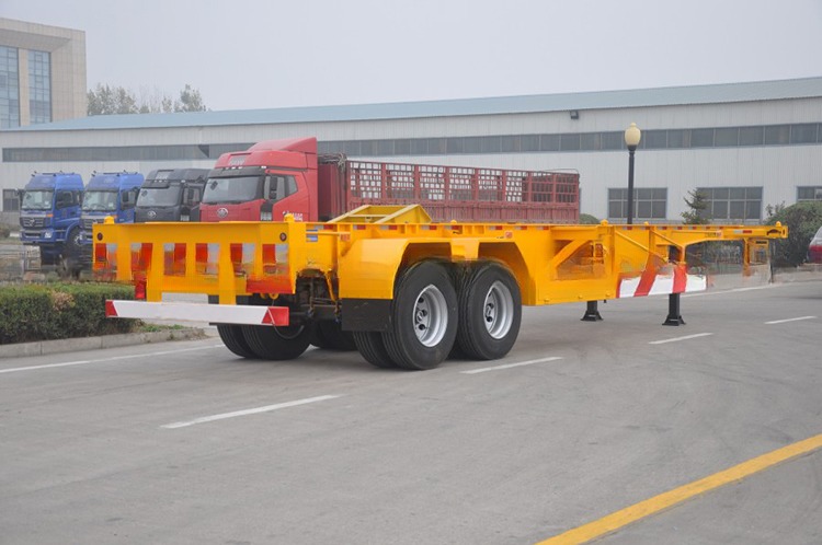 Customized Container Chassis 2 Axle Skeleton Semi Trailer for 20ft Shipping Container Transportation