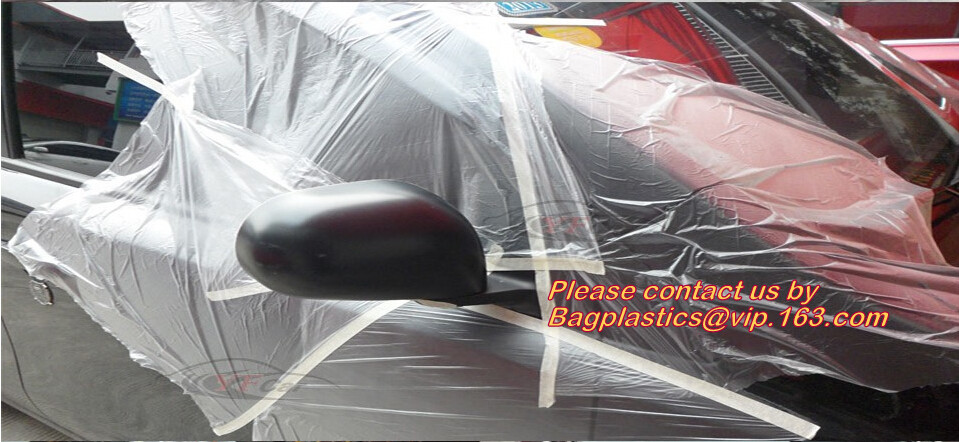 Pre-tapd paint masking film HDPE,Car paint repair masking film with tape, Hot sell masking film with adhesive tape, PAC