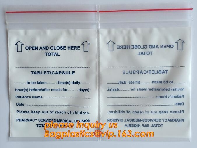 tablets pills packaging bag, poly medical dispenser k bag drug zipper bags reclosable bags, zipper bag medical min