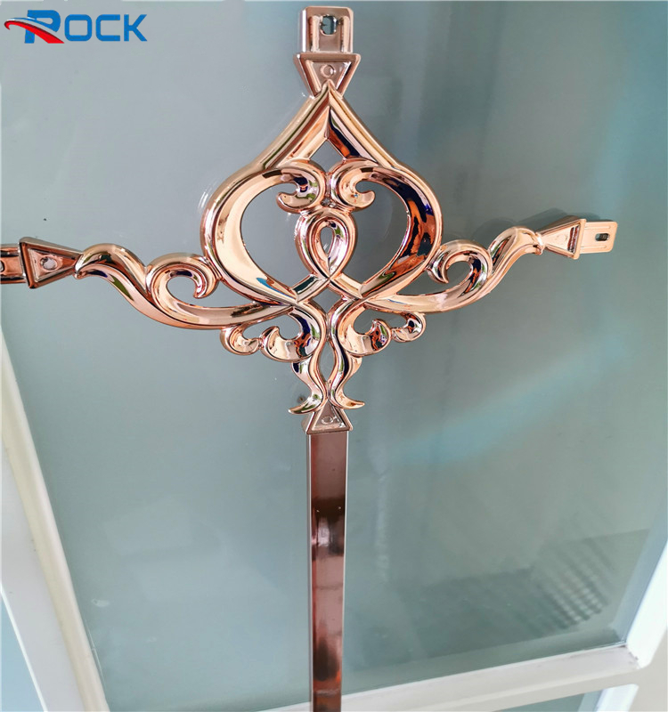 7*15 golden pink UV electroplate Extrusion aluminum profiles flower for georgian double glazing