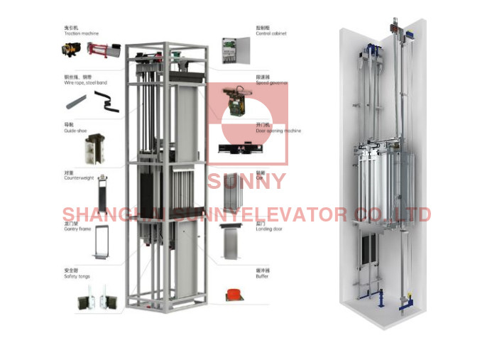 Hydraulic AC Servo Drive Residential Home Elevators Load 400kg