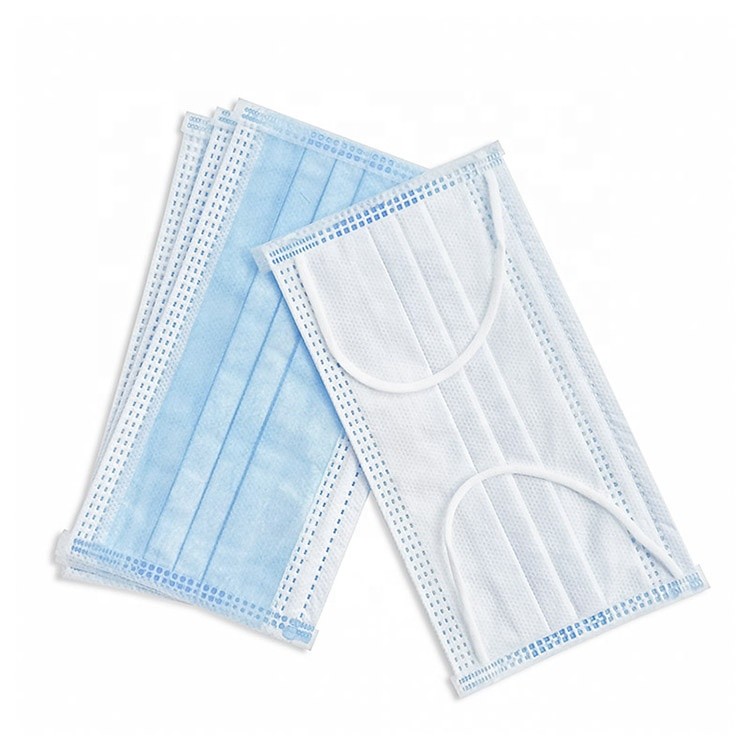 100% Melt - Down Nonwoven 3 Ply Disposable Face Mask Adjustbale Nose Clip