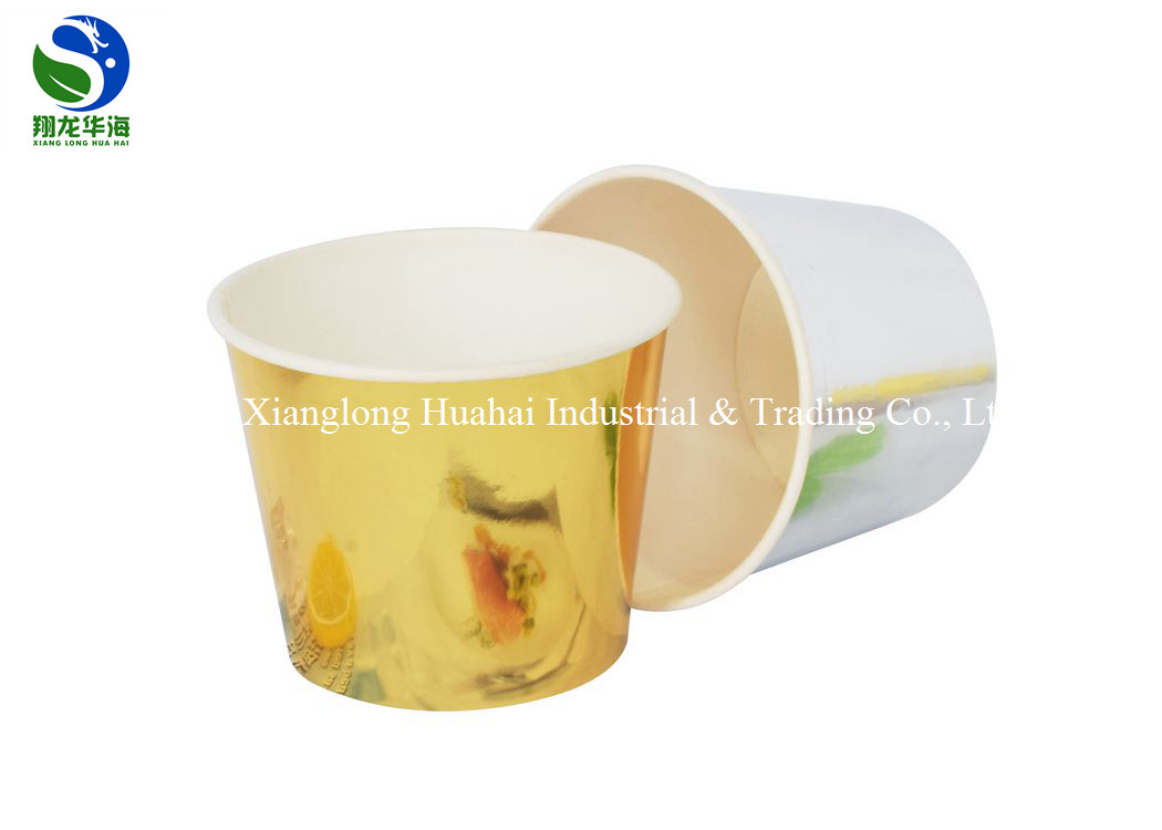 Large capacity take away custom printed white disposable food fried chicken wings paper bucket with lid