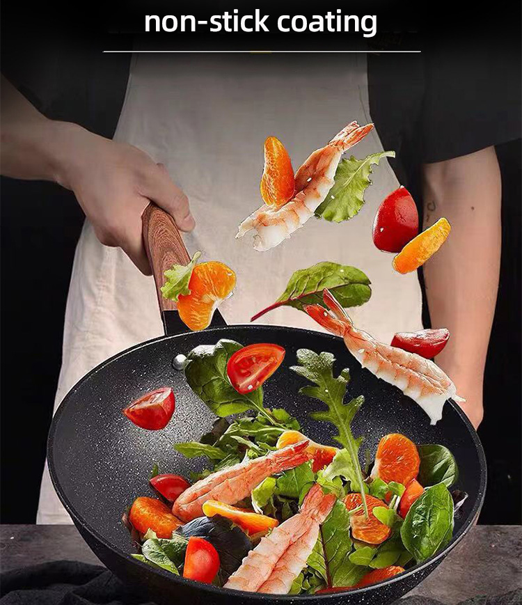 Factory Wholesale Cooking Cookware Black 32cm Multiple Styles Non Stick Iron Frying Pan Skillet