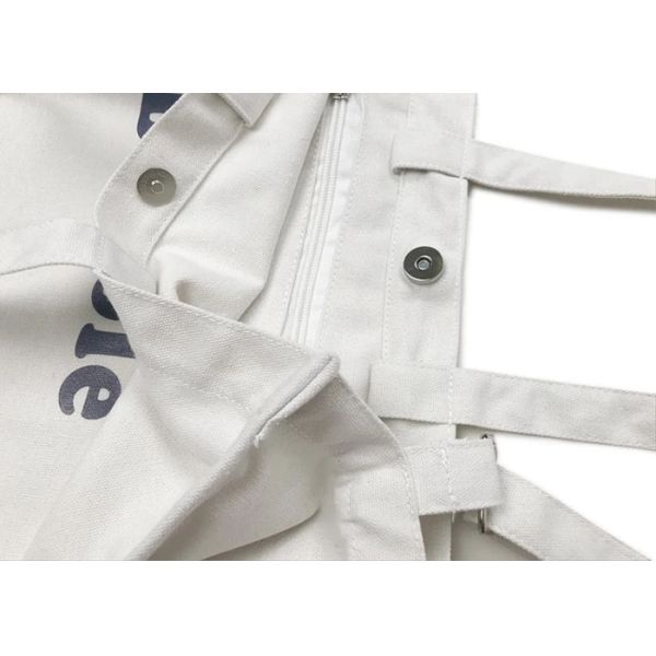 300D Cotton Canvas Shopping Bags 40x30cm With Button And Zipper